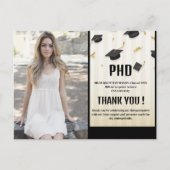Einzigartiges Foto PhDGraduation Party Vielen Dank Postkarte (Vorderseite)