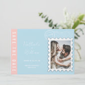 Einzigartiges Foto Save the Date Hochzeitseinladun Einladung (Stehend Vorderseite)