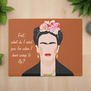 Einzigartiges Frida Kahlo Quote Portrait Modernes  Fußmatte