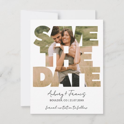 Einzigartiges Fun Foto Save the Date Hochzeitseinl (Vorderseite)