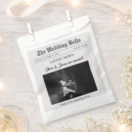 Einzigartiges Fun Newspaper Wedding Foto Geschenktütchen