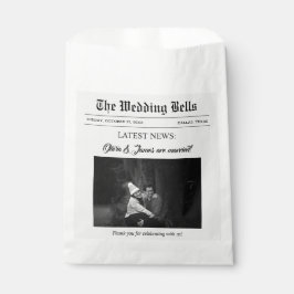 Einzigartiges Fun Newspaper Wedding Foto Geschenktütchen