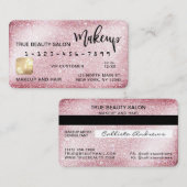 Einzigartiges Funkelnd-rosa-Glitzer-Kreditkarten-M Visitenkarte (Vorne/Hinten)