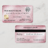 Einzigartiges Funkelnd-rosa-Glitzer-Kreditkartenlo Visitenkarte (Vorne/Hinten)