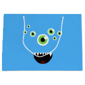 Einzigartiges Funny Crazy Niedlich Blue Monster Große Geschenktüte (Vorderseite)