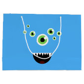 Einzigartiges Funny Crazy Niedlich Blue Monster Große Geschenktüte (Rückseite)