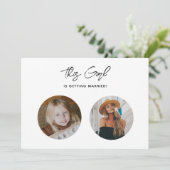 Einzigartiges Funny Elegante Kid Foto Brautparty Einladung (Stehend Vorderseite)