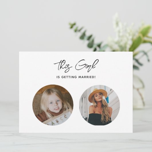 Einzigartiges Funny Elegante Kid Foto Brautparty Einladung (Stehend Vorderseite)