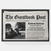 Einzigartiges Gästebuch Black Newspaper Style (Vorderseite)