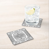 Einzigartiges Gekritzel Rechteckiger Pappuntersetzer (Vor Ort)