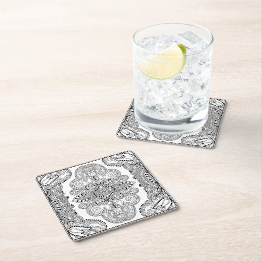 Einzigartiges Gekritzel Rechteckiger Pappuntersetzer (Vor Ort)