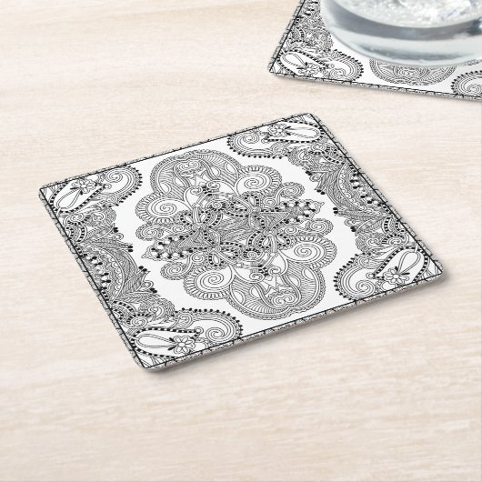 Einzigartiges Gekritzel Rechteckiger Pappuntersetzer (angewinkelt)