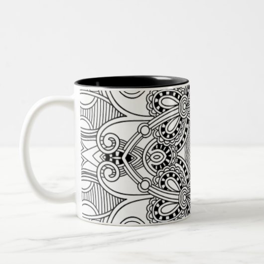 Einzigartiges Gekritzel Zweifarbige Tasse (Links)