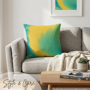 Einzigartiges gelbes abstraktes Design Kissen