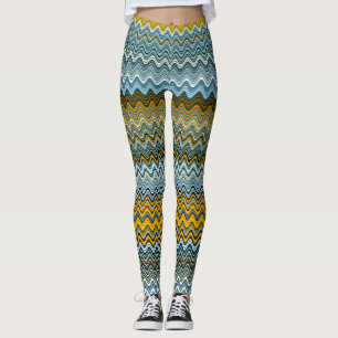 Einzigartiges gelbes und blaues Muster Leggings