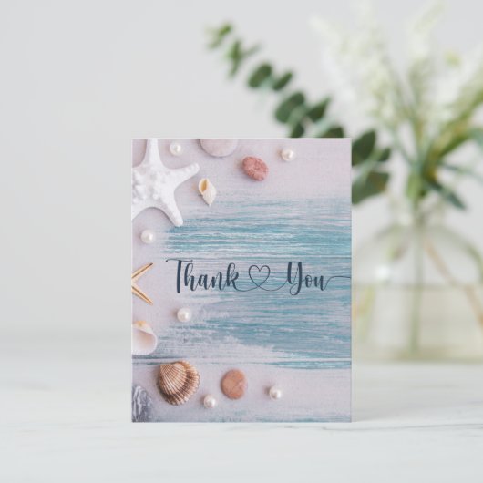 Einzigartiges Gender Neutral Ocean Themed Baby Dus Dankeskarte (Stehend Vorderseite)