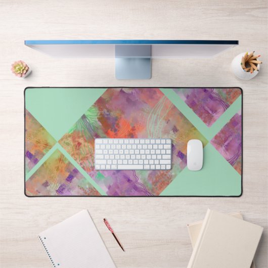 Einzigartiges geometrisches abstraktes Minz grün & Schreibtischunterlage (Büro 1)