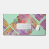 Einzigartiges geometrisches abstraktes Minz grün & Schreibtischunterlage (Tastatur & Maus)