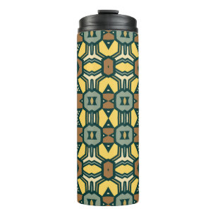 Einzigartiges geometrisches Retromuster, Vintage N Thermosbecher