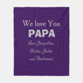 Einzigartiges Geschenk für Daddy Pop oder Papa. Be Fleecedecke (Vorderseite)