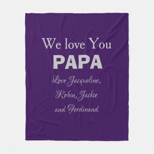 Einzigartiges Geschenk für Daddy Pop oder Papa. Be Fleecedecke (Vorderseite)