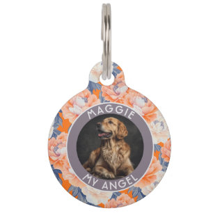 Einzigartiges Geschenk für Hunde-Väter Pfingstrose Haustiermarke