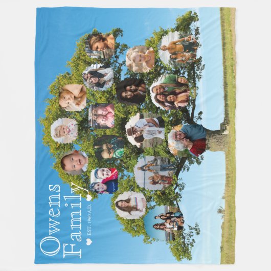 Einzigartiges Geschenk für Keepake | Custom Family Fleecedecke (Vorderseite)