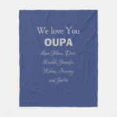 Einzigartiges Geschenk für Oupa, Individuelle Name Fleecedecke (Vorderseite)