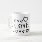 Einzigartiges Geschenk: Liebe, Liebe, Liebe in Scr Kaffeetasse (Vorderseite Links)