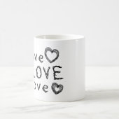 Einzigartiges Geschenk: Liebe, Liebe, Liebe in Scr Kaffeetasse (Mittel)