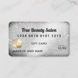 Einzigartiges Geschenkgutschein für Silberne Glitz Visitenkarte