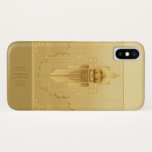 Einzigartiges Gold Art Deco Monogramm Case-Mate iPhone Hülle (Rückseite (Horizontal))