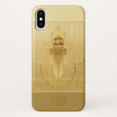 Einzigartiges Gold Art Deco Monogramm Case-Mate iPhone Hülle (Rückseite)