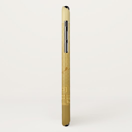 Einzigartiges Gold Art Deco Monogramm Case-Mate iPhone Hülle (Hinten/Links)