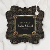 Einzigartiges Gold Black Great Gatsby Art Deco Hoc Geschenkanhänger (Rückseite)