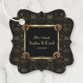 Einzigartiges Gold Black Great Gatsby Art Deco Hoc Geschenkanhänger (Vorderseite)