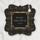 Einzigartiges Gold Black Great Gatsby Art Deco Hoc Geschenkanhänger (Rückseite)