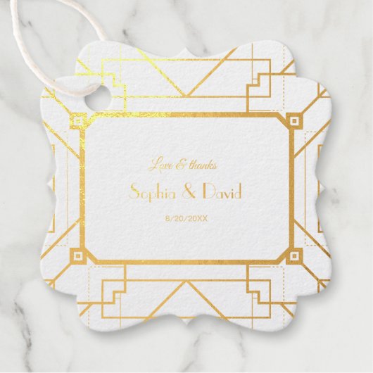 Einzigartiges Gold Black Great Gatsby Art Deco Hoc Geschenkanhänger (Vorderseite)