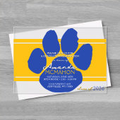 Einzigartiges Gold & Blue Abschluss Pawprint Elega Acryleinladungen