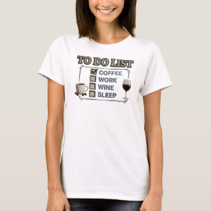 Einzigartiges Gold COFFEE THEN WINE Grafik-T-Shirt T-Shirt