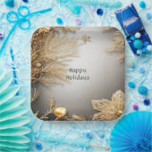 Einzigartiges Gold Decorative Holiday Paper Plate Pappteller (Party)