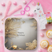 Einzigartiges Gold Decorative Holiday Paper Plate Pappteller (Party)
