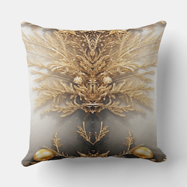 Einzigartiges Gold Decorative Holiday Throw Kissen (Rückseite)