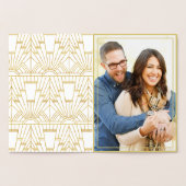 Einzigartiges Gold Gatsby Art Deco Hochzeit Folienkarte (Innenseite)