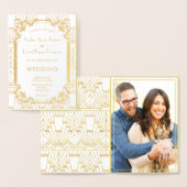 Einzigartiges Gold Gatsby Art Deco Hochzeit Folienkarte (Anzeige)