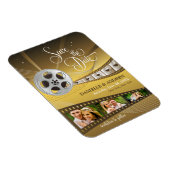 Einzigartiges Gold Movie Reel Wedding Foto Save th Magnet (Rechte Seite)