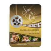 Einzigartiges Gold Movie Reel Wedding Foto Save th Magnet (Vertikal)