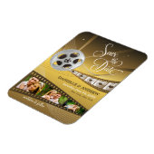 Einzigartiges Gold Movie Reel Wedding Foto Save th Magnet (Linke Seite)