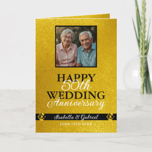 Einzigartiges Gold Parente Foto 50 Jahre alt Karte
