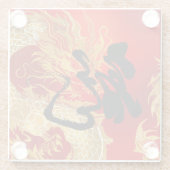 Einzigartiges Gold Red Dragon Viel Glück Chinesisc Glasuntersetzer (Rückseite)